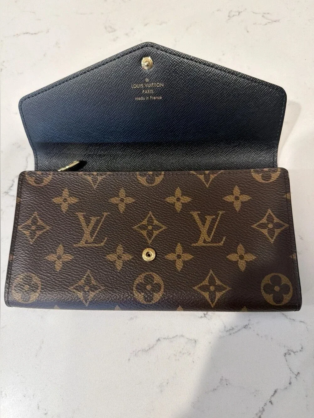 Louis Vuitton Monogram Sarah Wallet Brown and Tan